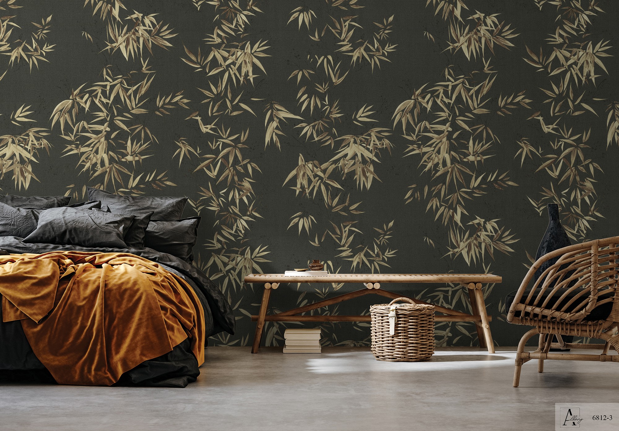 Giấy dán tường màu xanh bạc hà  Albany 6822-7,6822-8 